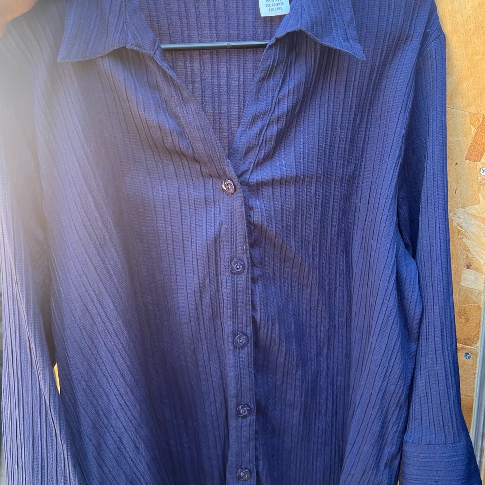 Elegant Blue Button Down Shirt for Women